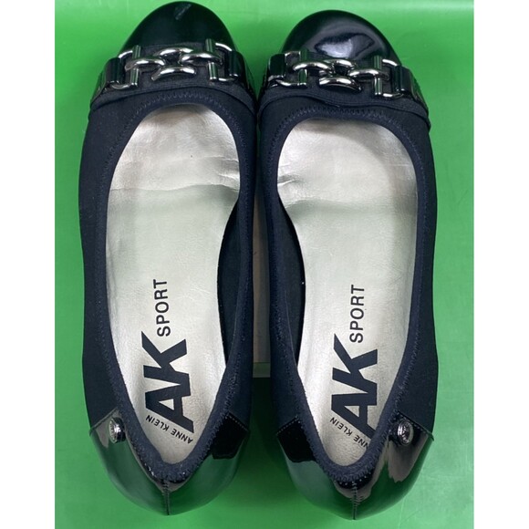 Anne Klein Sport Womens 8M Alexa Slip-On Flats Black-scuff on left toe - Picture 6 of 10